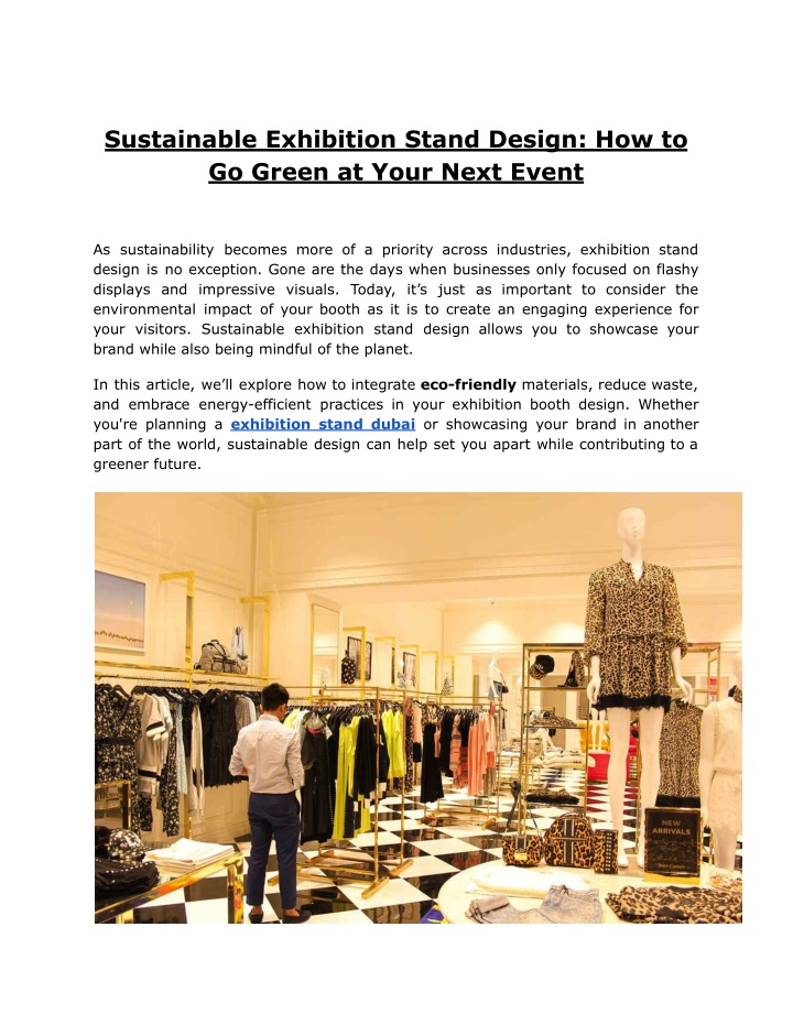 sustainable exhibition stand design