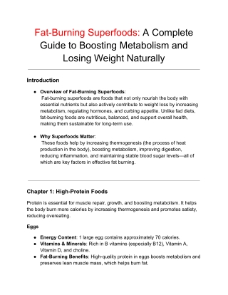 Fat-Burning Superfoods A Complete Guide to Boosting Metabolism and Losing Weight Naturally