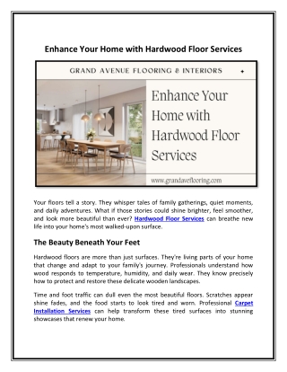 Enhance Your Home with Hardwood Floor Services