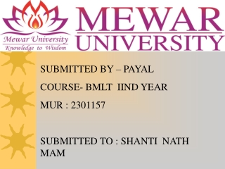 submitted by payal course bmlt iind year
