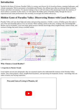 Hidden Gems of Paradise Valley: Discovering Homes with Local Realtors