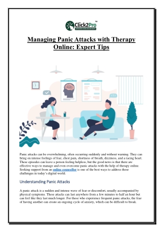 managing panic attacks with therapy online expert