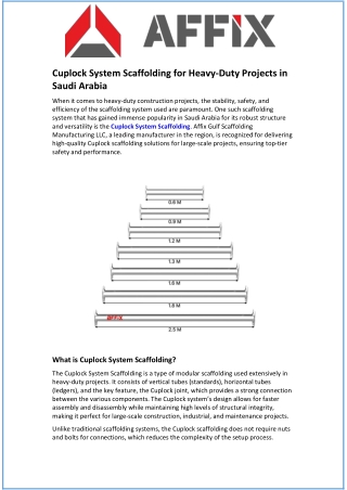 Cuplock System Scaffolding for Heavy-Duty Projects in Saudia