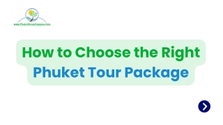 How to Choose the Right Phuket Tour Package