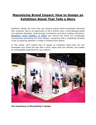 Maximizing Brand Impact_ How to Design an Exhibition Stand That Tells a Story