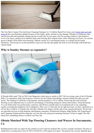 Carpeting Cleansers Sacramento, Citrus Heights Upholstery & Floor Tile Cleansing