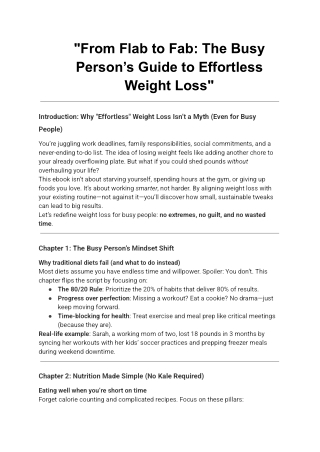 From Flab to Fab The Busy Person Guide to Effortless Weight Loss