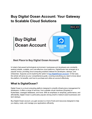 Buy Digital Ocean Account