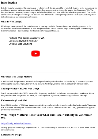 Web Design Matters: Boost Your SEO and Local Visibility in Vancouver WA