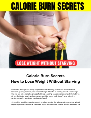 Calorie Burn Secrets_ How to Lose Weight Without Starving