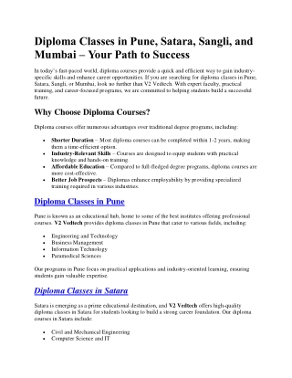 Diploma Classes for Your Path to Success