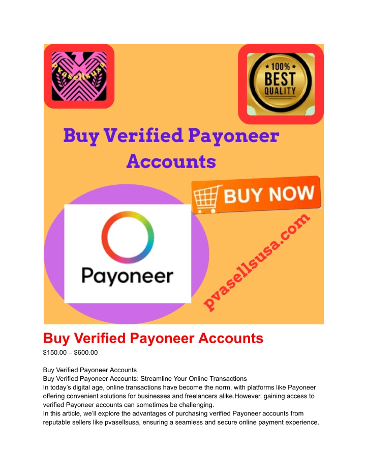 buy verified payoneer accounts 150 00 600 00