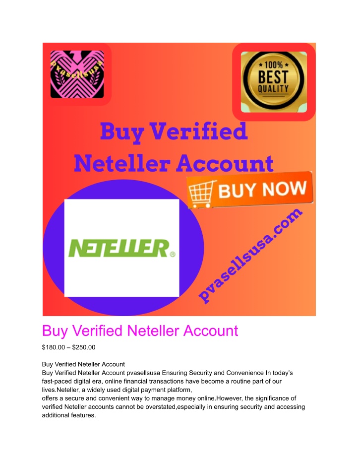 buy verified neteller account