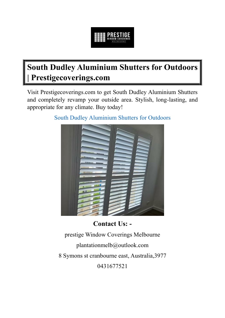 south dudley aluminium shutters for outdoors