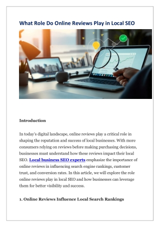 What Role Do Online Reviews Play in Local SEO