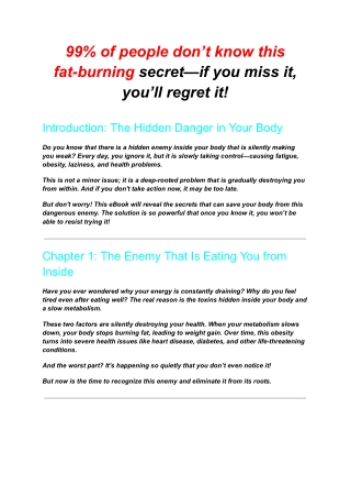 99% of people don’t know this fat-burning secret—if you miss it, you’ll regret i