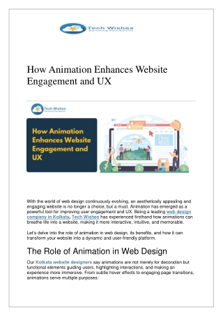 How Animation Enhances Website Engagement and UX