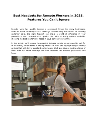 Best Headsets for Remote Workers in 2025_ Features You Can’t Ignore