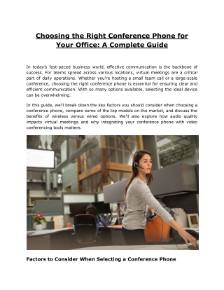 Choosing the Right Conference Phone for Your Office_ A Complete Guide