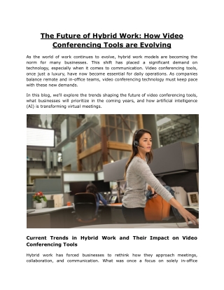 the future of hybrid work how video conferencing