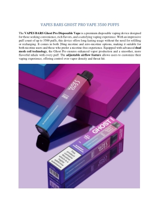 vapes bars ghost pro vape 3500 puffs