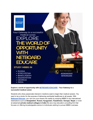 Explore a world of opportunity with NETBOARD EDUCARE : Your Gateway to a success