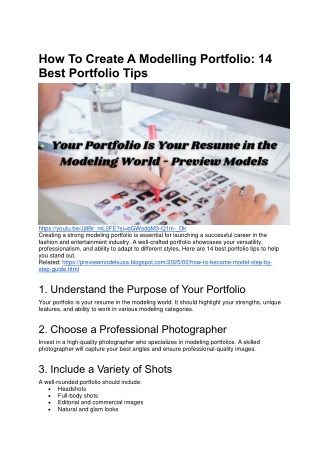 how to create a modelling portfolio 14 best