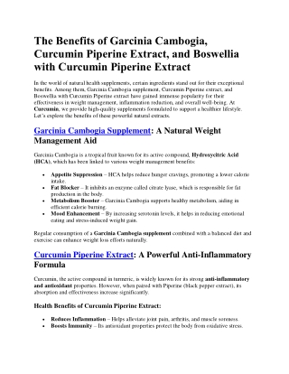 The Benefits of Curcumin Extract