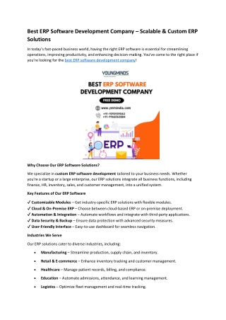 Best ERP Software Development Company – Scalable & Custom ERP Solutions