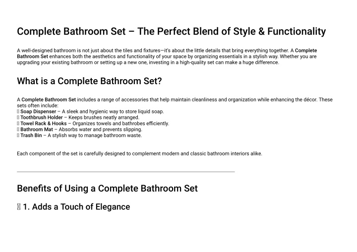 complete bathroom set the perfect blend of style