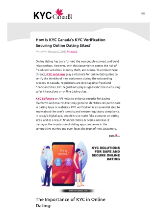 How Is KYC Canada's KYC Verification Securing Online Dating Sites?