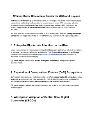 12 must know blockchain trends for 2025 and beyond