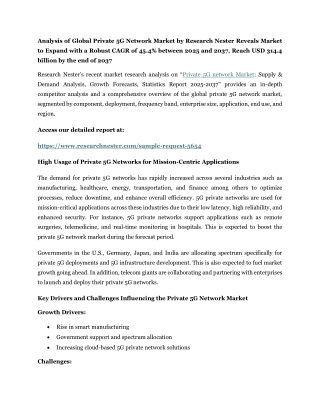 analysis of global private 5g network market
