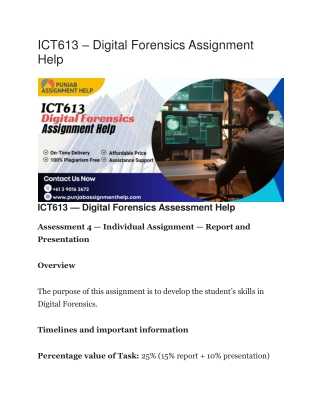 ict613 digital forensics assignment help