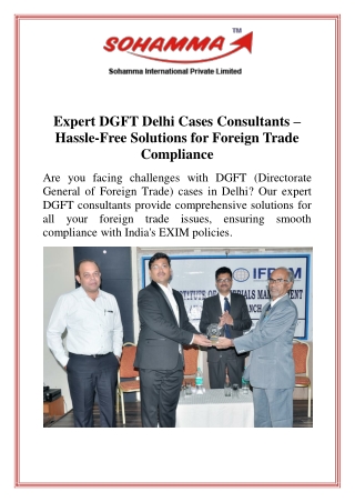 Expert DGFT Delhi Cases Consultants – Hassle-Free Solutions for Foreign Trade Compliance