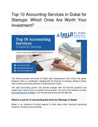 Top 10 Accounting Services in Dubai for Startups_ Which Ones Are Worth Your Investment