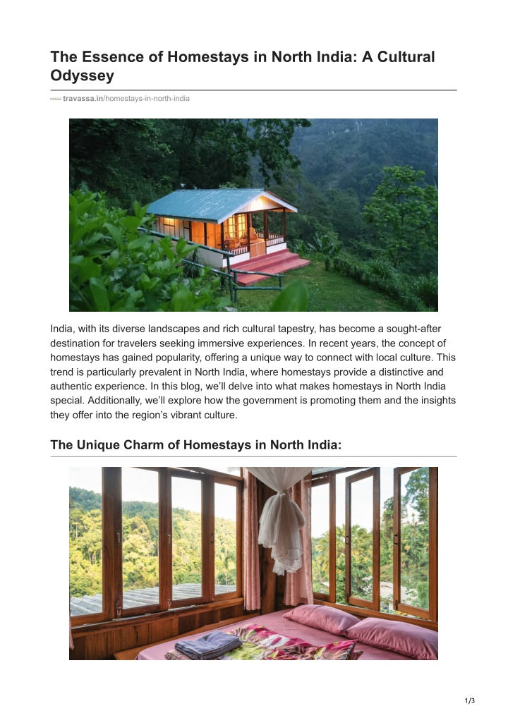 the essence of homestays in north india