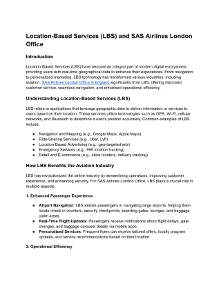 SAS Airlines London Office in England