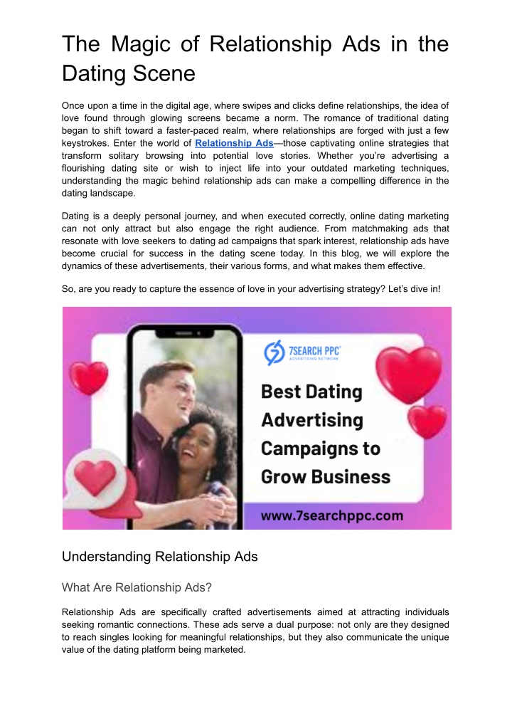 the magic of relationship ads in the dating scene