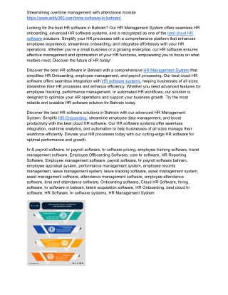 streamlining overtime management with attendance