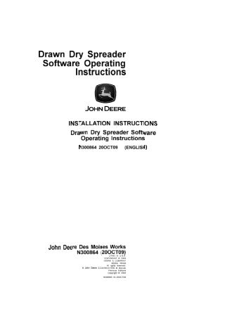 John Deere Drawn Dry Spreader Software Operator’s Manual Instant Download (Publication No.N300864)