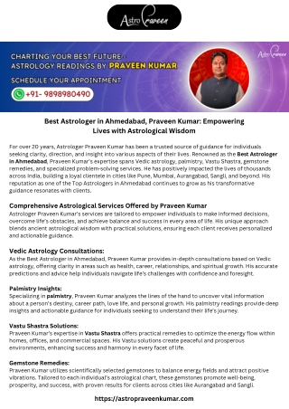 Best Astrologer in Ahmedabad, Praveen Kumar Empowering Lives with Astrological Wisdom