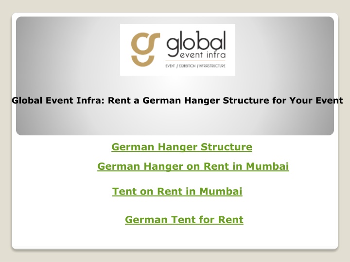 global event infra rent a german hanger structure