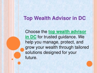Top Wealth Advisor in DC