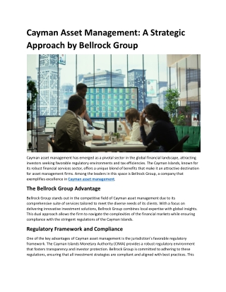 Cayman Asset Management: A Strategic Approach by Bellrock Group