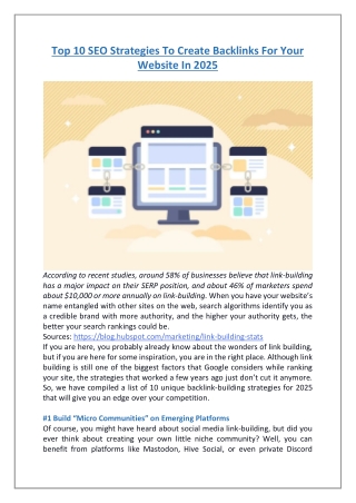 10 Backlinks Building Strategies for 2025