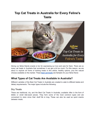 Top Cat Treats in Australia for Every Feline's Taste