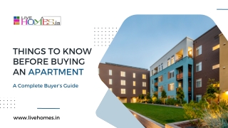 Things to Know Before Buying an Apartment