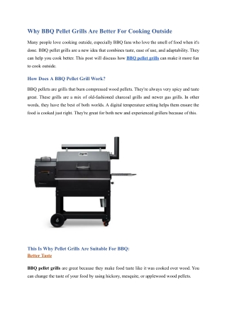Why BBQ Pellet Grills Are Better For Cooking Outside