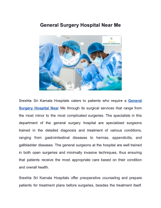General Surgery Hospital Near Me